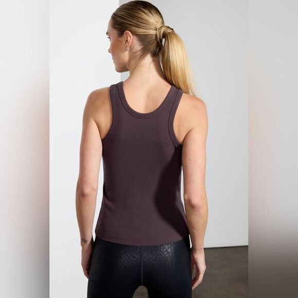 NWT MPG Sport Poise High Neck Ribbed Tank Top in Shale - Picture 3 of 16